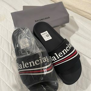 Black “B-ciaga” rep Rubber Pool Slides